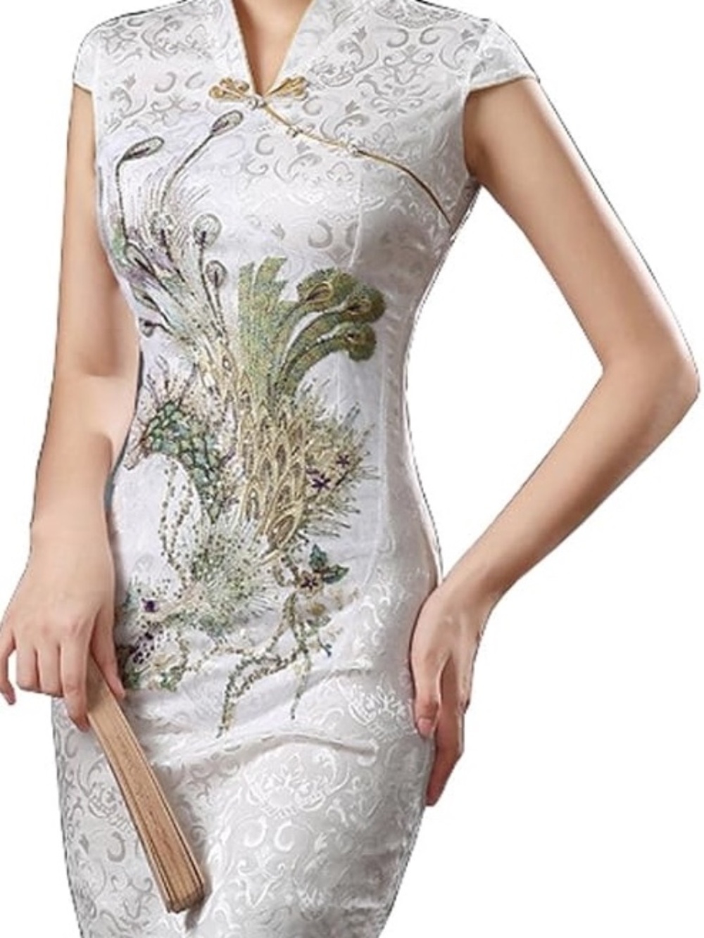 Stunning mandarin qipao (cheongsam) White Dress